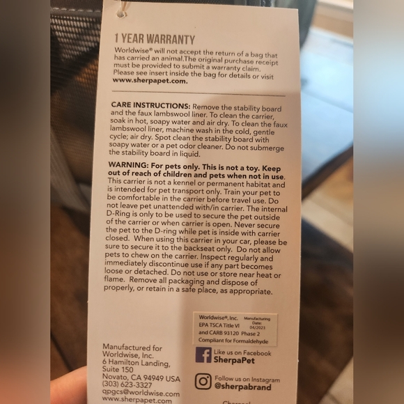 Sherpa Deluxe Soft-Sided Small Pet Transport Carrier with Mesh Ventilation. NWT - Picture 3 of 10